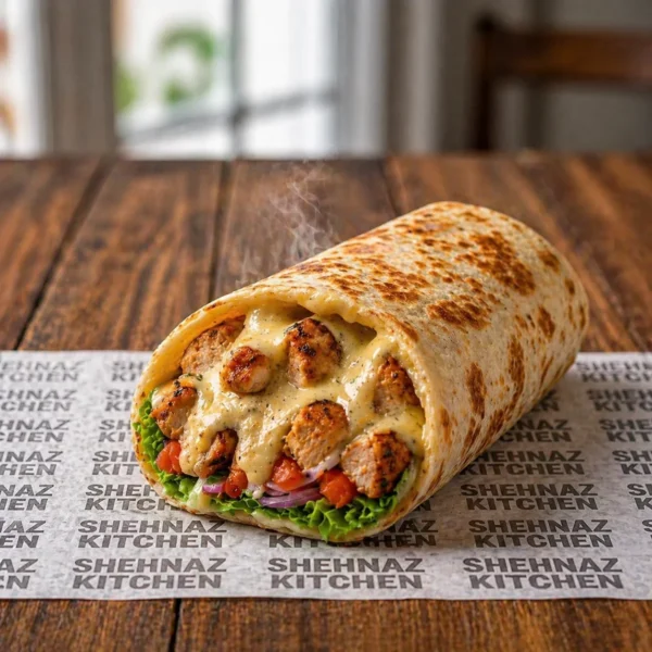 Cheezy Malai Boti Chicken Wrap